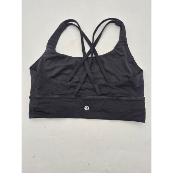 Lululemon Women's Size 4 Strappy Crisscross Back Sports Bra Black - Picture 2 of 3